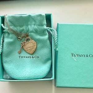 Tiffany & Co. Silver Heart and Key Pendant